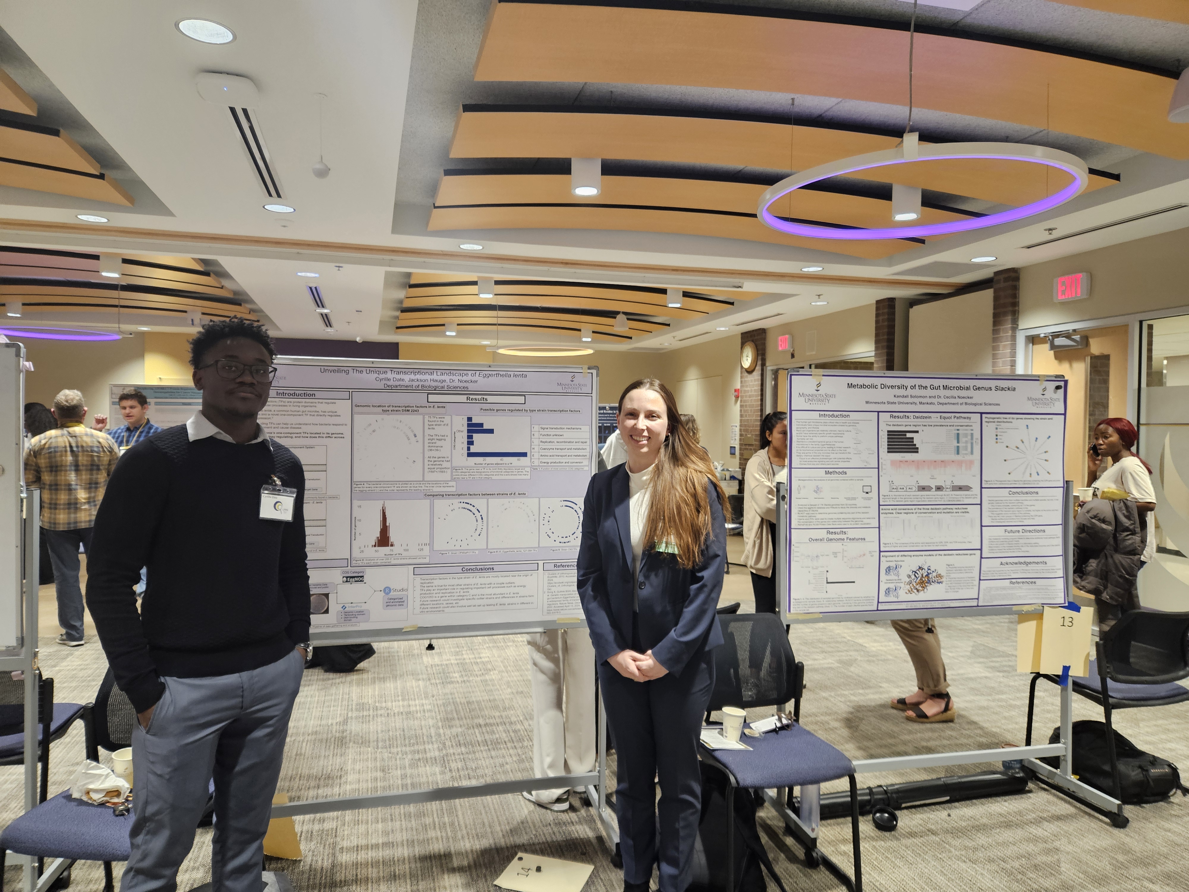 Students with posters at the Undergraduate research symposium